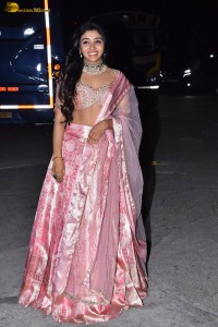 actress mirnaa menon in a pink lehenga choli dress