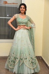 Misha Narang lovely photoshoot tin a Green Lehenga Choli Dress