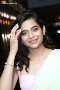 Telugu Actress Mithila Palkar in a light green saree