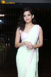 Telugu Actress Mithila Palkar in a light green saree
