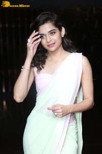 Telugu Actress Mithila Palkar in a light green saree