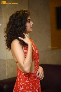 Indian Actress Mithila Palkar in a red dress