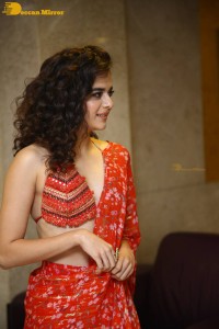 Indian Actress Mithila Palkar in a red dress