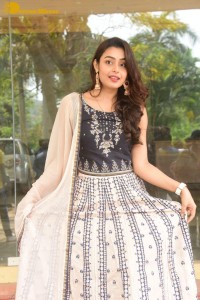 Telugu Film Actress Mokksha in a black salwar kameez dress