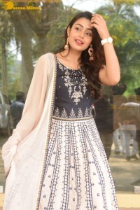 Telugu Film Actress Mokksha in a black salwar kameez dress