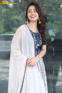 Telugu Film Actress Mokksha in a black salwar kameez dress