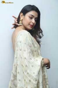 telugu heroine Mokksha in a pink lehenga choli