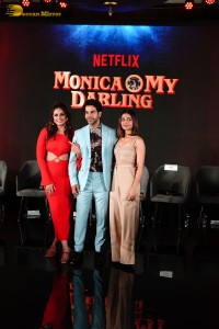 Trailer Launch of Monica O My Darling attended by Rajkummar Rao, Huma Qureshi and Radhika Apte