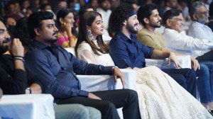 Most Eligible Bachelor promotional event attended by Akhil Akkineni, Pooja Hegde and Naga Chaitanya
