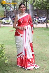 Mrunal Thakur attending a movie function dressed in a saree