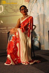 Mrunal Thakur attending a movie function dressed in a saree