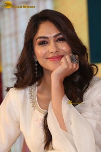 actress Mrunal Thakur lovely in a white salwar dress