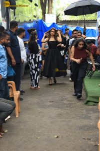 actress Mrunal Thakur beautiful in a black dress