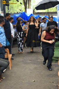 actress Mrunal Thakur beautiful in a black dress