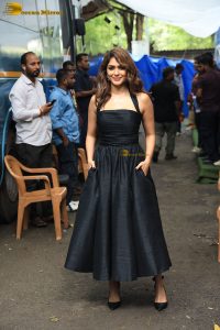 actress Mrunal Thakur beautiful in a black dress