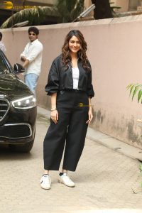 actress Mrunal Thakur stylish in a jacket and jeans