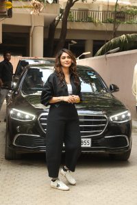 actress Mrunal Thakur stylish in a jacket and jeans