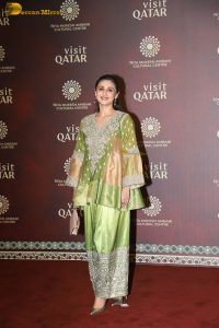 Celebration of the partnership between NMACC and Qatar attended by Anil Kapoor, Nargis Fakhri, Dhvani Bhanushali, and others