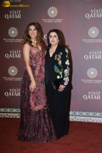 Celebration of the partnership between NMACC and Qatar attended by Anil Kapoor, Nargis Fakhri, Dhvani Bhanushali, and others
