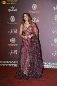Celebration of the partnership between NMACC and Qatar attended by Anil Kapoor, Nargis Fakhri, Dhvani Bhanushali, and others