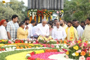 N.T. Rama Rao's family visits NTR Ghat on Jan 18, 2024, to pay respects to the legendary actor and politician
