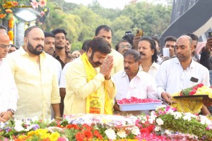 N.T. Rama Rao's family visits NTR Ghat on Jan 18, 2024, to pay respects to the legendary actor and politician