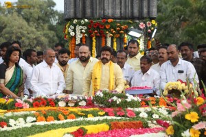 N.T. Rama Rao's family visits NTR Ghat on Jan 18, 2024, to pay respects to the legendary actor and politician