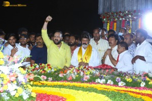 Nandamuri Balakrishna and Jr NTR visit NTR Ghat on May 28, 2023