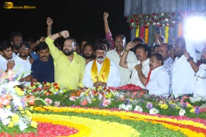 Nandamuri Balakrishna and Jr NTR visit NTR Ghat on May 28, 2023