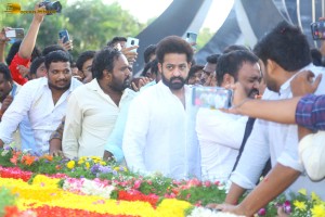 Nandamuri Balakrishna and Jr NTR visit NTR Ghat on May 28, 2023