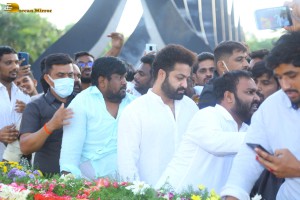 Nandamuri Balakrishna and Jr NTR visit NTR Ghat on May 28, 2023