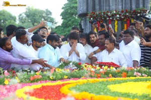 Nandamuri Balakrishna and Jr NTR visit NTR Ghat on May 28, 2023