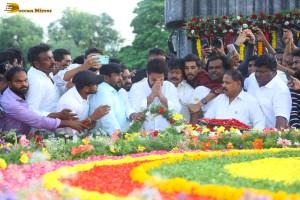 Nandamuri Balakrishna and Jr NTR visit NTR Ghat on May 28, 2023