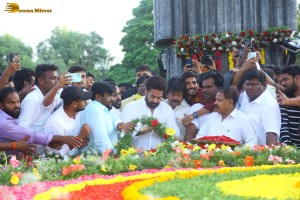 Nandamuri Balakrishna and Jr NTR visit NTR Ghat on May 28, 2023