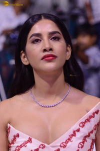 actress Nabha Natesh in a shoulderless white dress