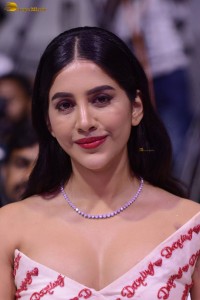 actress Nabha Natesh in a shoulderless white dress