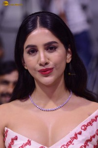 actress Nabha Natesh in a shoulderless white dress