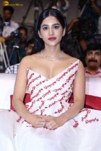 actress Nabha Natesh in a shoulderless white dress
