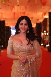 telugu actress nabha natesh gorgeous in a transparent saree