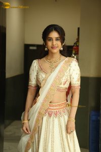 actress nabha natesh pretty in a lehenga choli dress