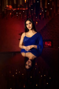 Actress Nabha Natesh photoshoot in a Blue Saree