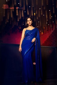 Actress Nabha Natesh photoshoot in a Blue Saree