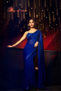 Actress Nabha Natesh photoshoot in a Blue Saree
