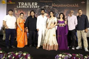 Nagabandham Trailer Launch attended by Virat Karrna, Nabha Natesh, and Iswarya Menon