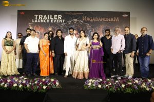 Nagabandham Trailer Launch attended by Virat Karrna, Nabha Natesh, and Iswarya Menon