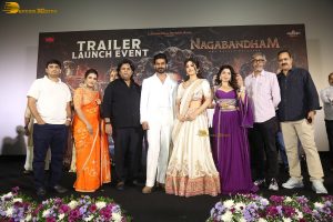 Nagabandham Trailer Launch attended by Virat Karrna, Nabha Natesh, and Iswarya Menon