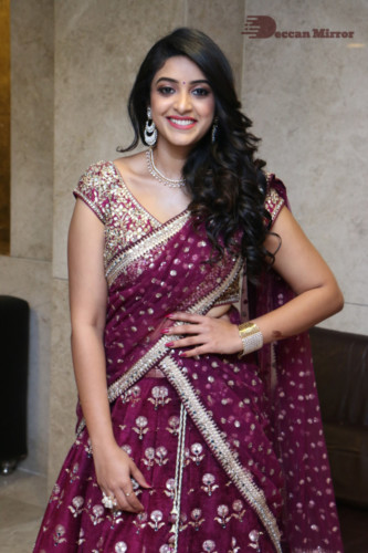 Telugu Actress Nakshatra photoshoot in a maroon saree