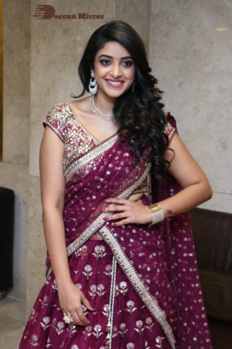 Telugu Actress Nakshatra photoshoot in a maroon saree
