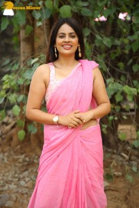Telugu actress nandita swetha dressed in a pink saree
