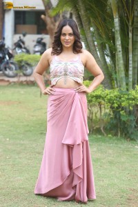 actress nandita swetha poses in a sleeveless blouse